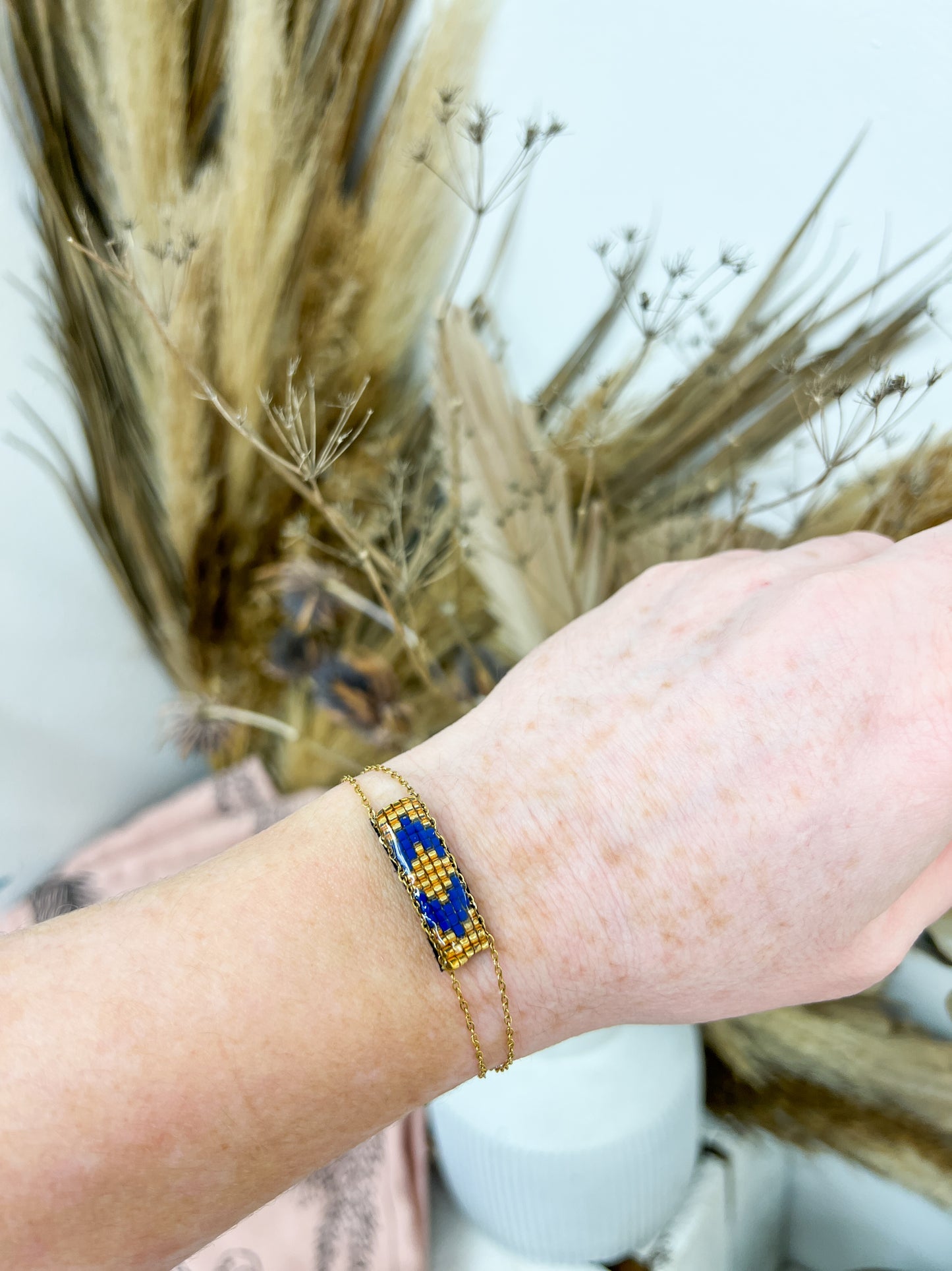 Miyuki beaded chain bracelet