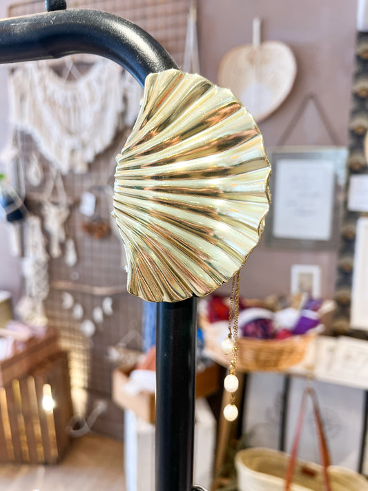 Pince à cheveux Coquillages dorée