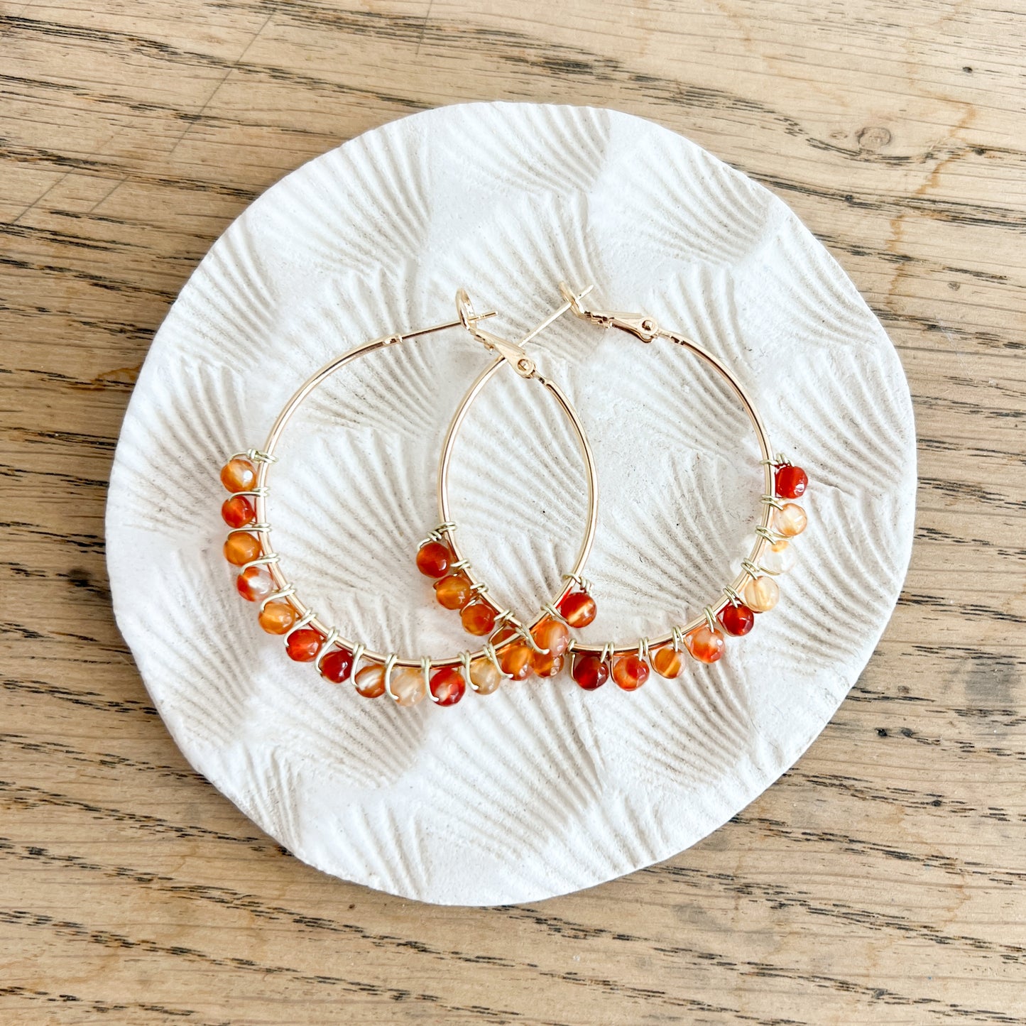 Tortoiseshell Ceramic Hoop Earrings