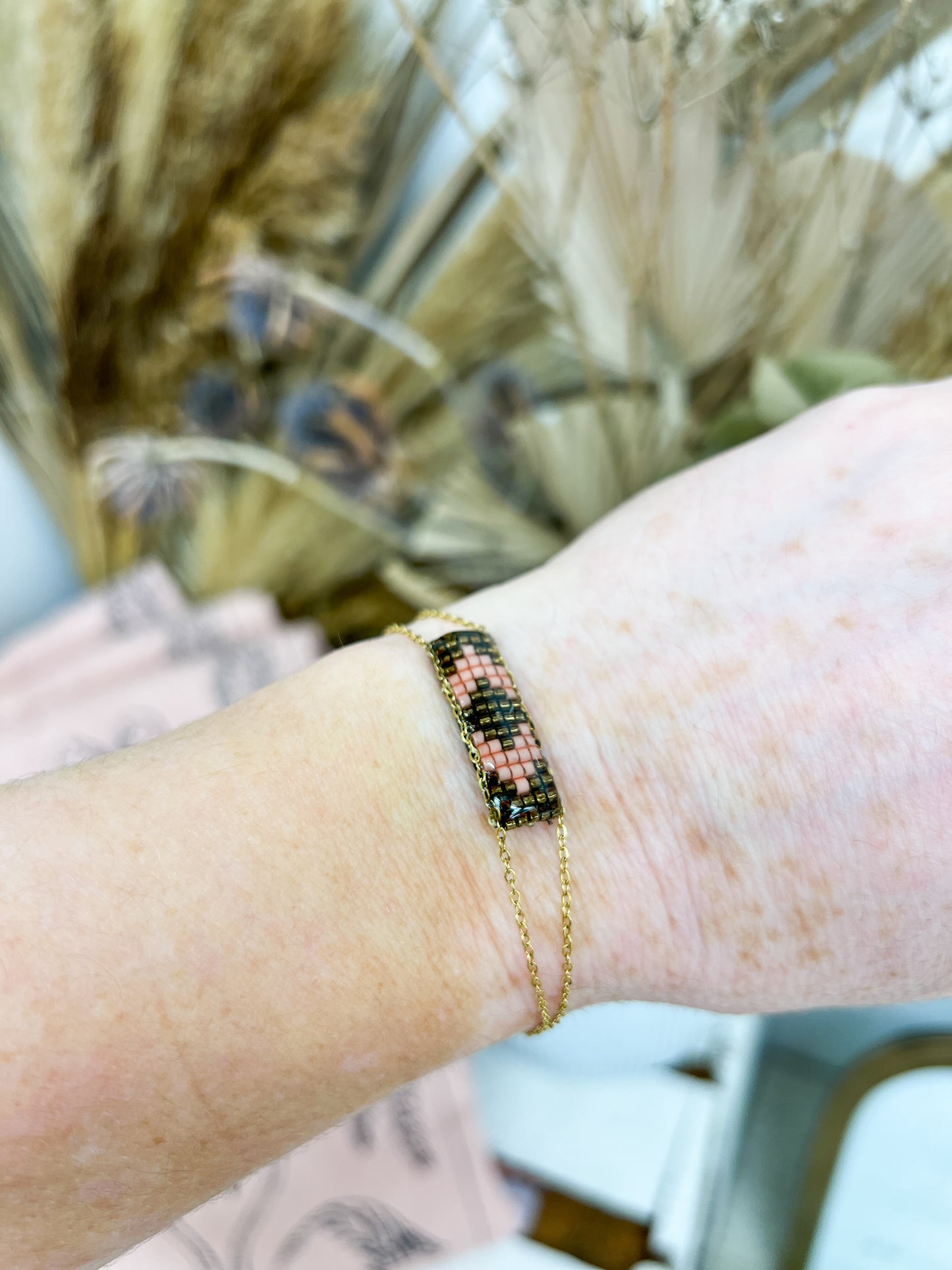 Miyuki beaded chain bracelet