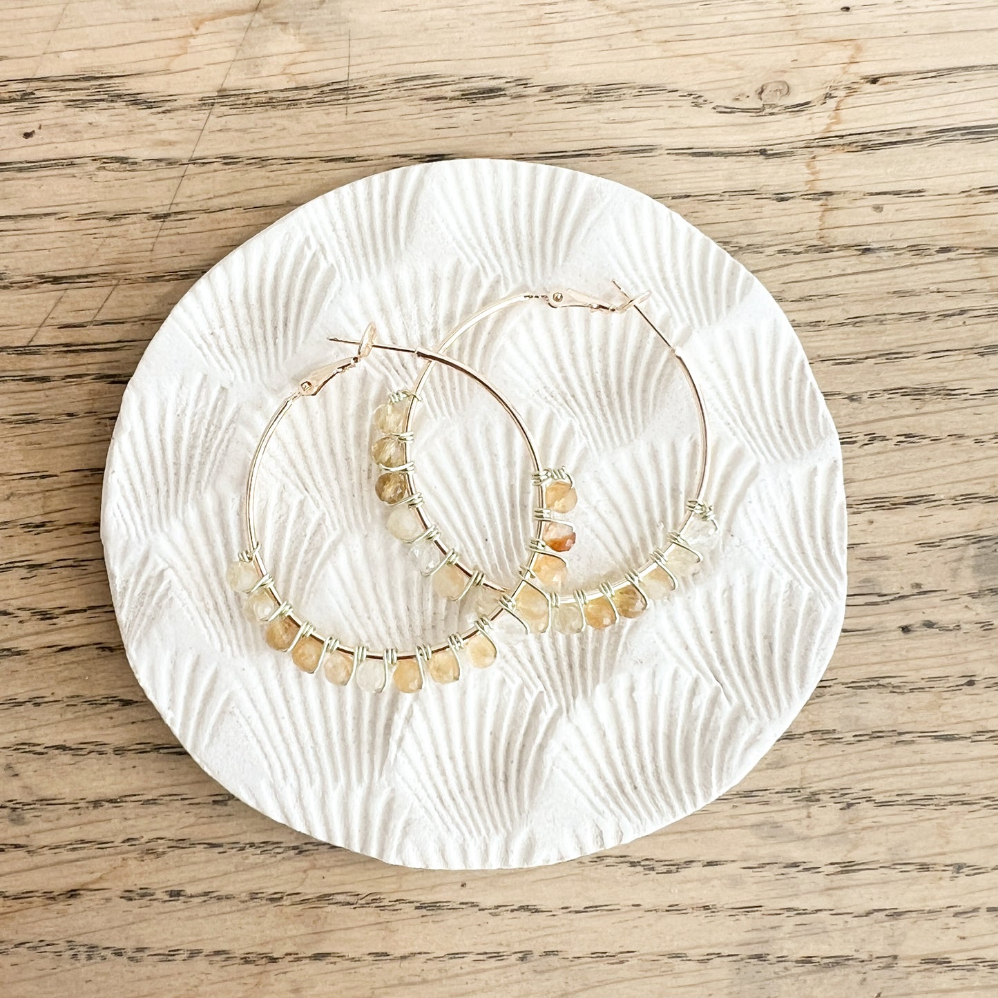 Tortoiseshell Ceramic Hoop Earrings