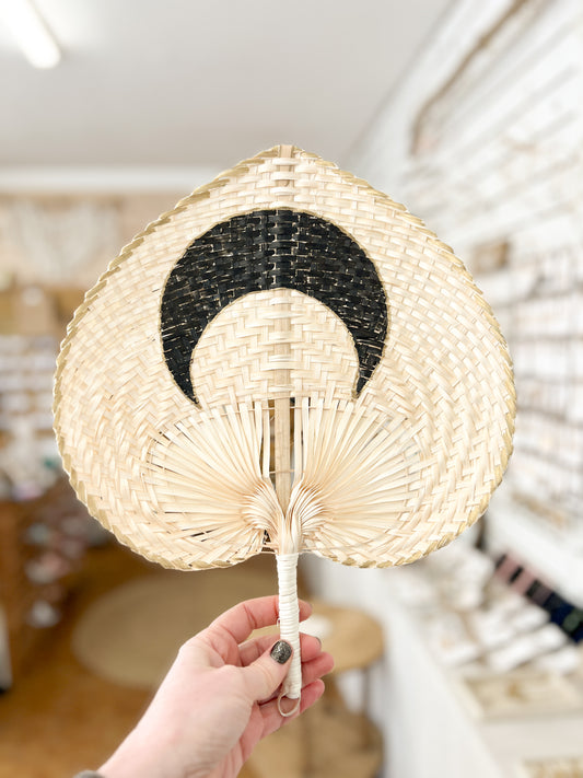 Éventail palme peint à la main