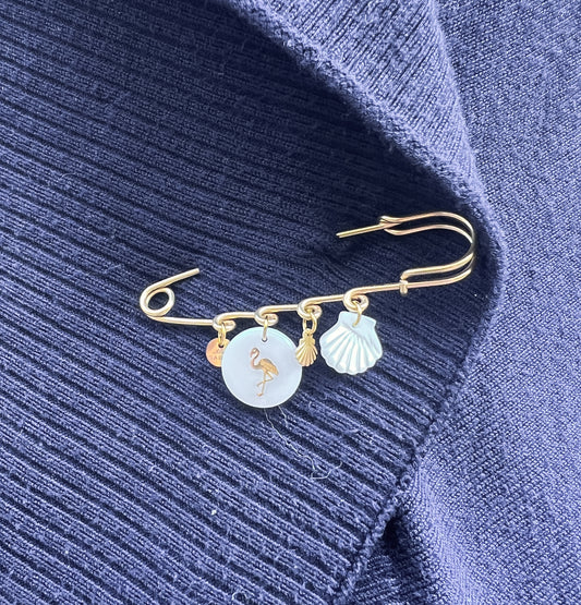 Broche épingle Flamant