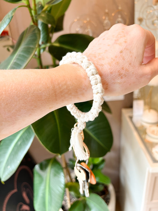 Porte clés bracelet en macramé