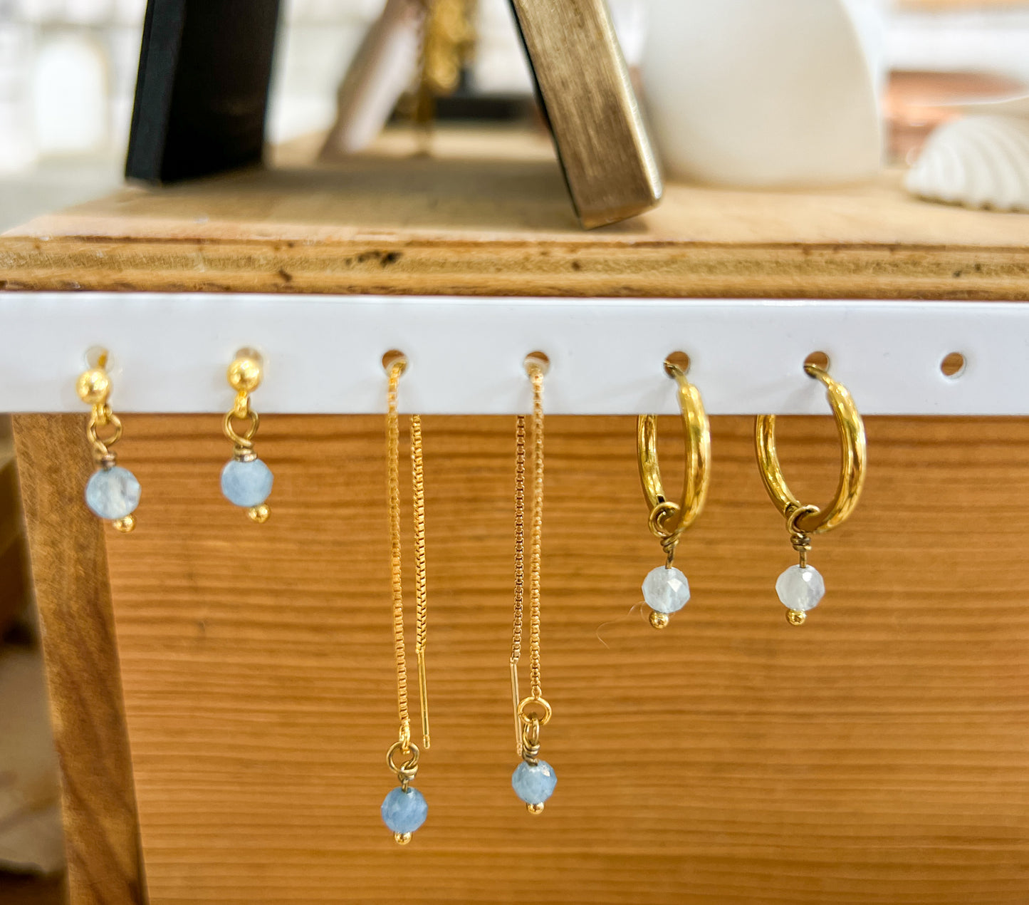 Boucles d'oreilles mini Aigue Marine