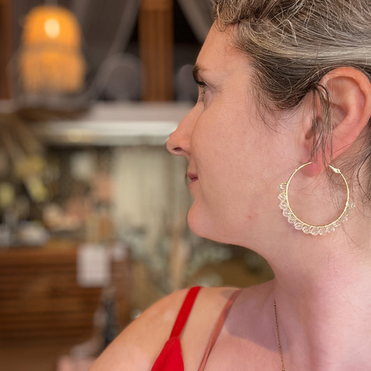 Boucles d'oreilles Créoles Pierre Fine