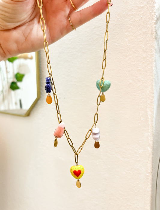 Collier Breloques Porcelaine