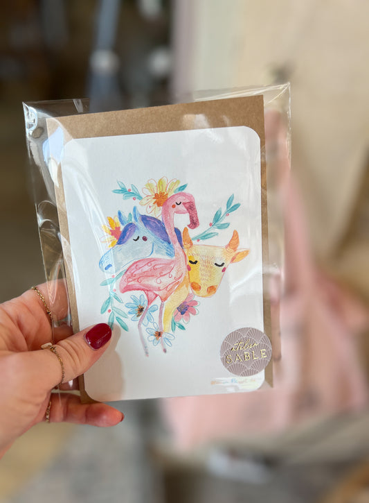Carte Postale simple bords arrondis avec enveloppe