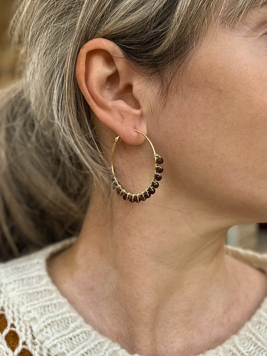 Boucles d'oreilles Créoles Pierre Fine