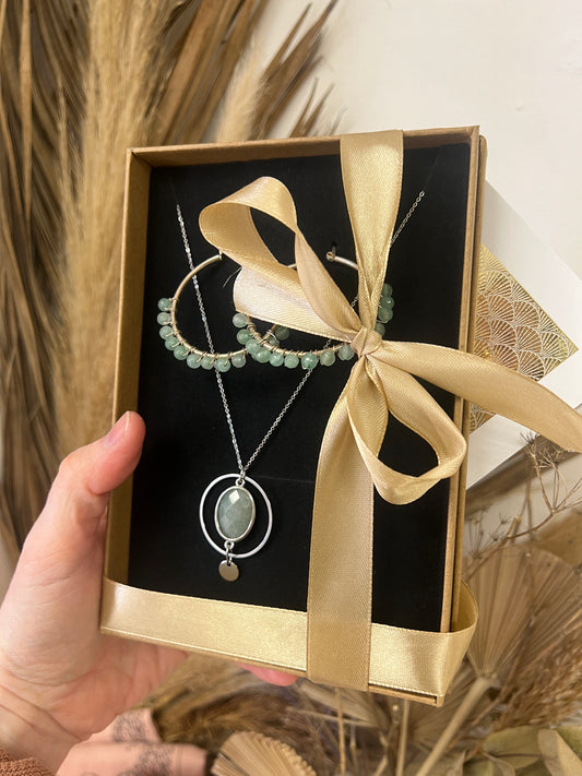 Coffret Cadeau argenté Aventurine