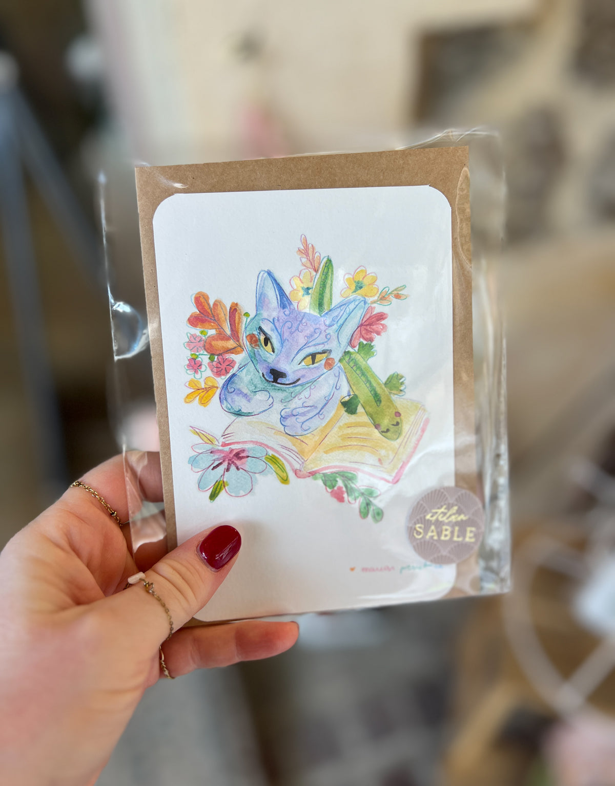 Carte Postale simple bords arrondis avec enveloppe