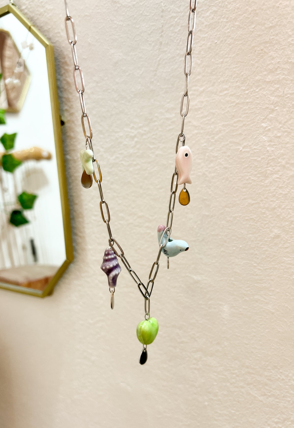Collier Breloques Porcelaine