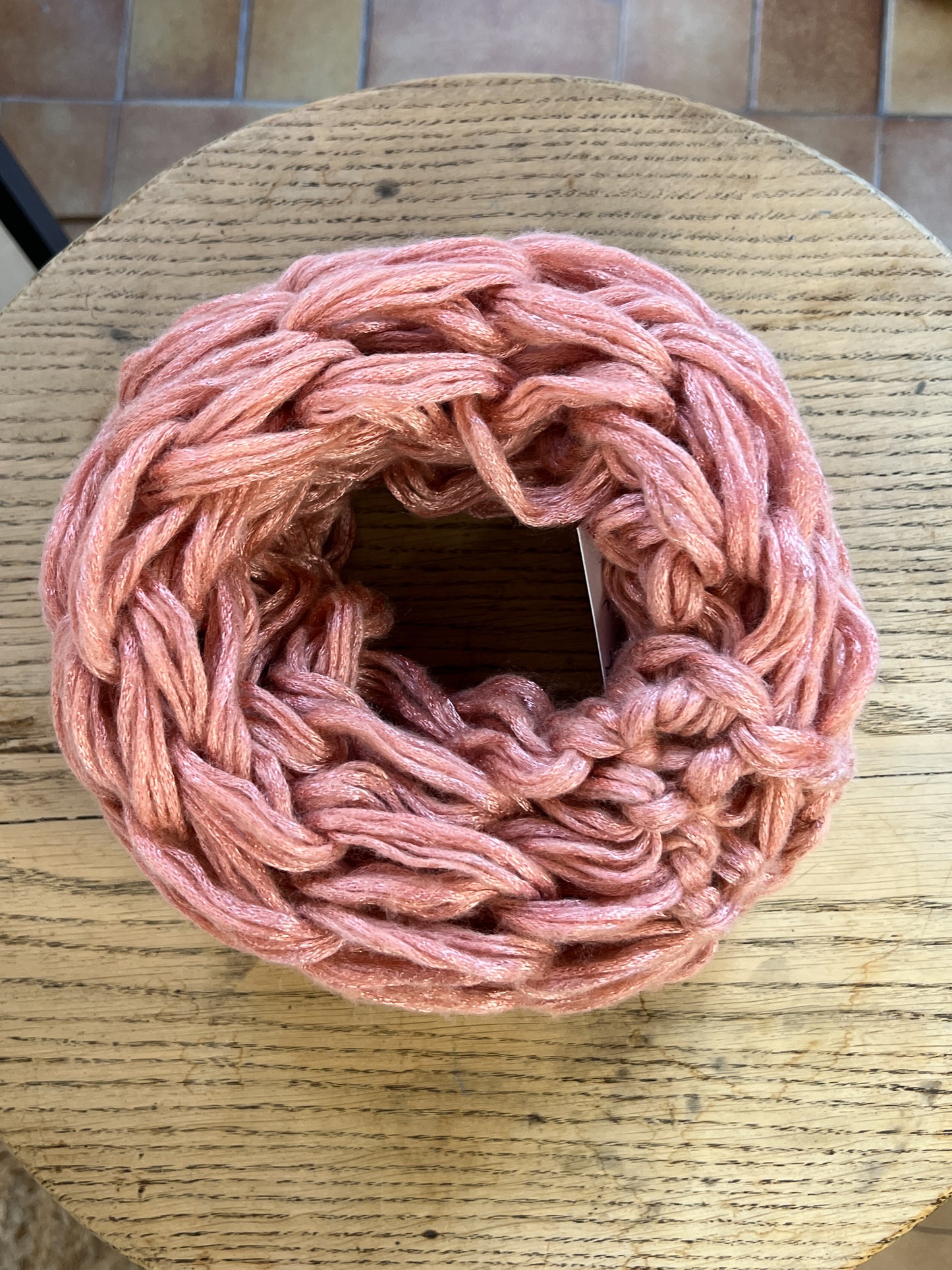 Snood Rose extra doux avec fils métallisés