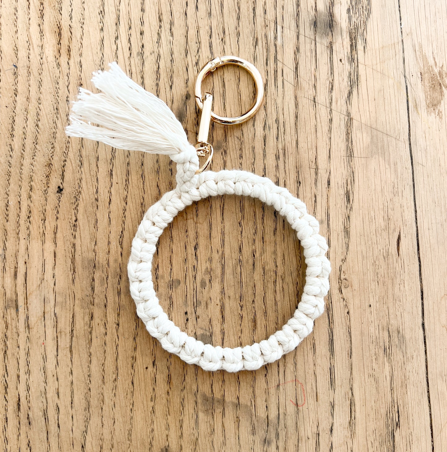 Porte clés bracelet en macramé