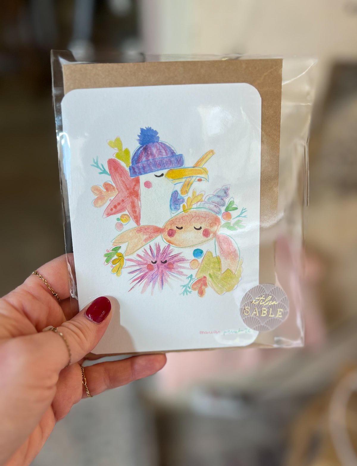 Carte Postale simple bords arrondis avec enveloppe