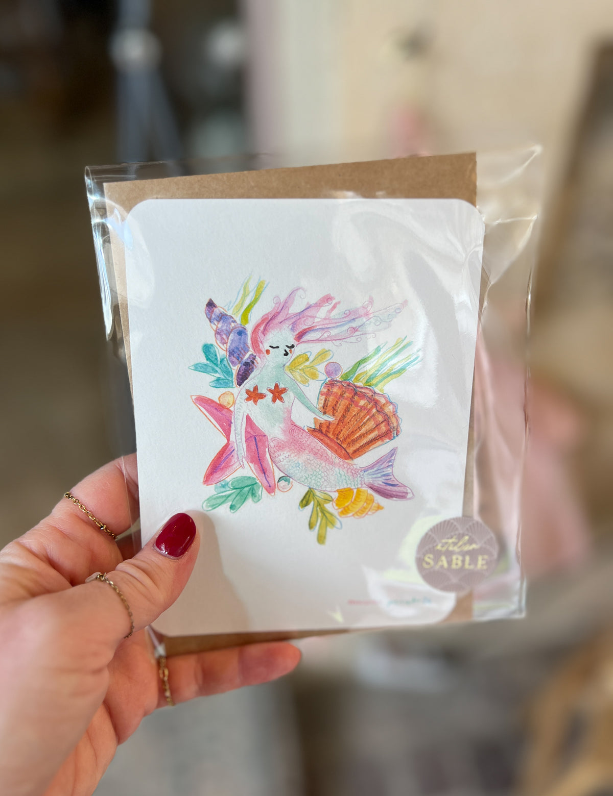 Carte Postale simple bords arrondis avec enveloppe