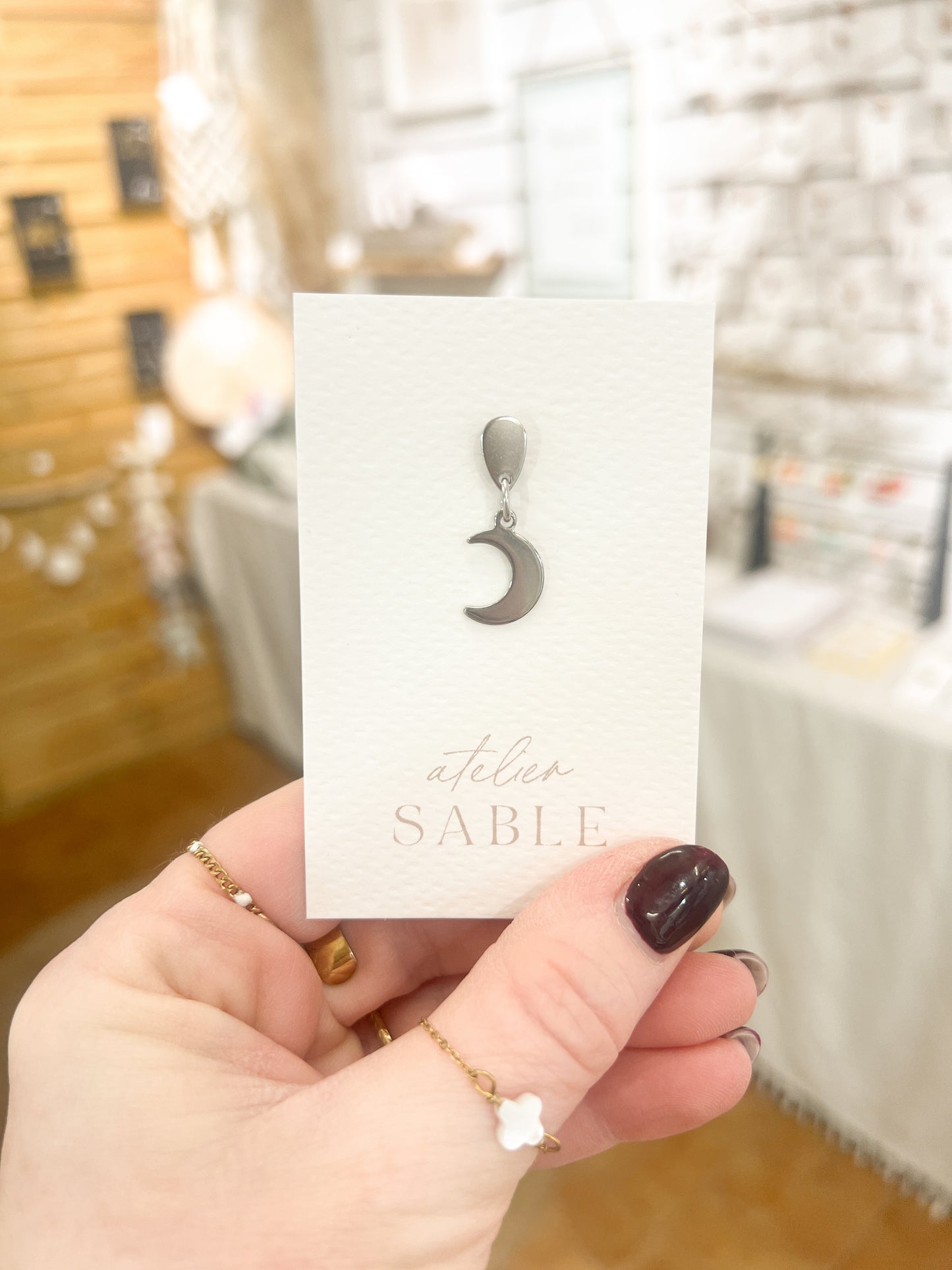 Argenté | Broche pin’s Lune