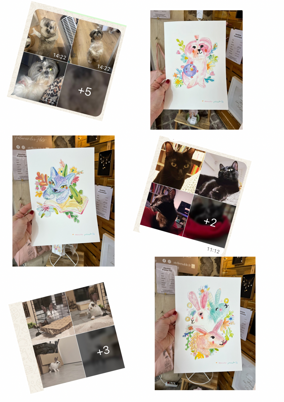 Affiches Aquarelle Portraits Animaux