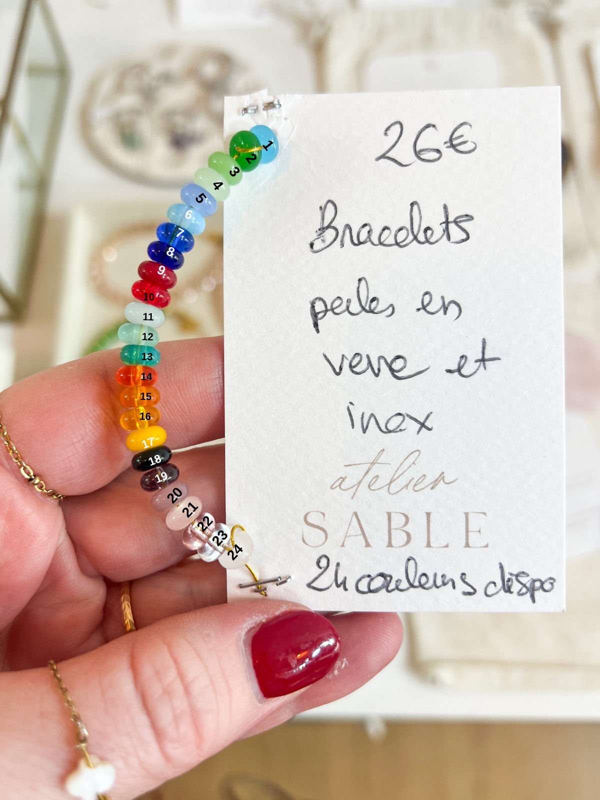 Bracelet perles en verre
