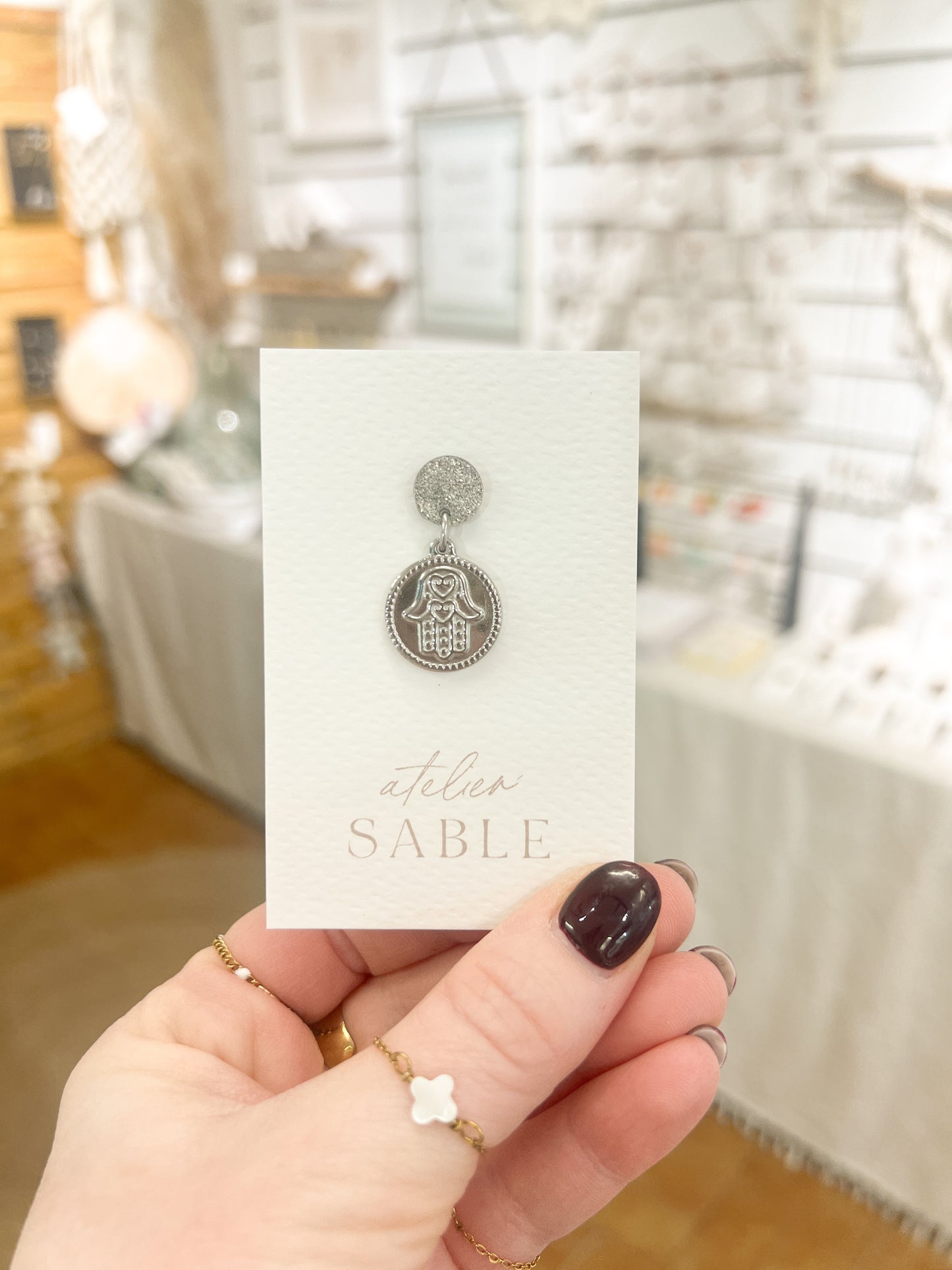 Silver | Hand of Fatima pin brooch