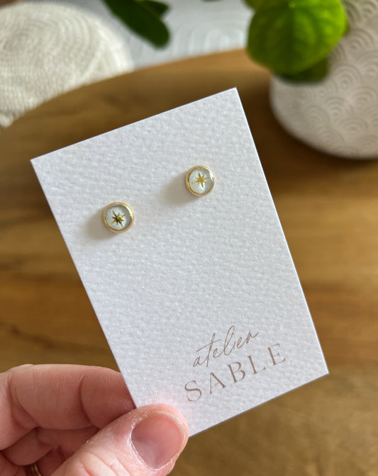 Boucles d'oreilles mini Puce Blanc