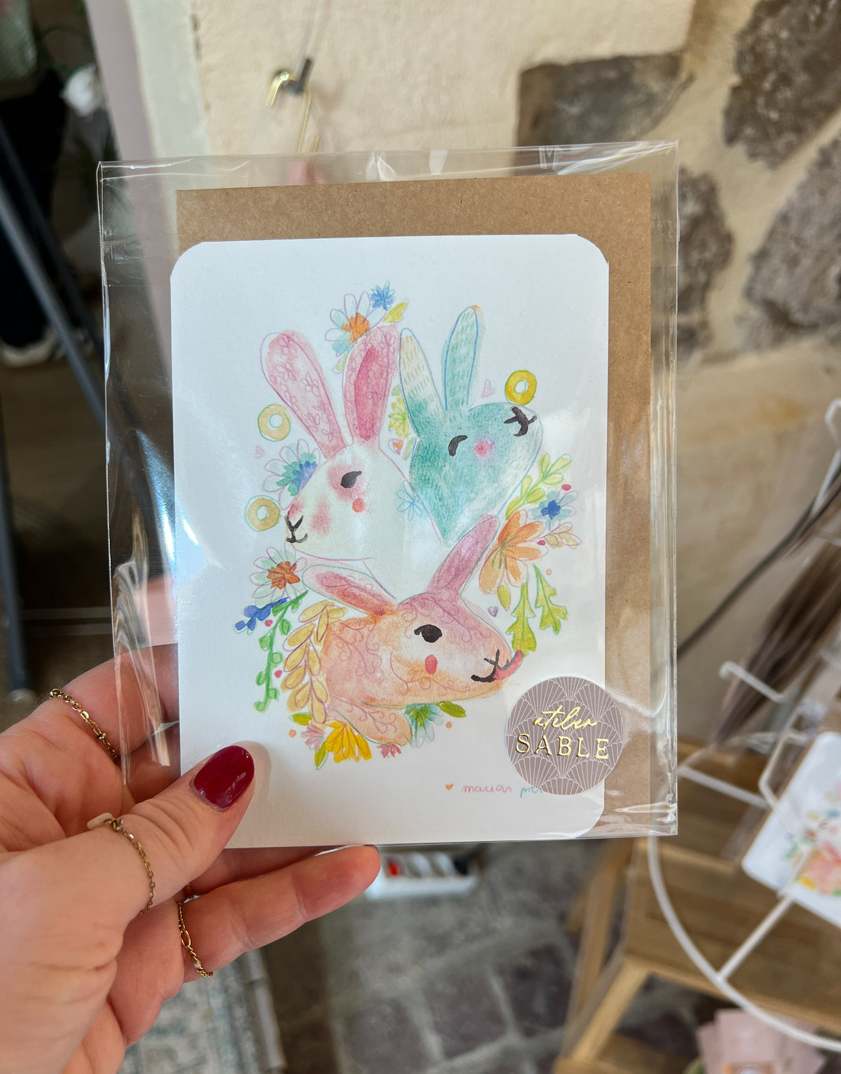 Carte Postale simple bords arrondis avec enveloppe