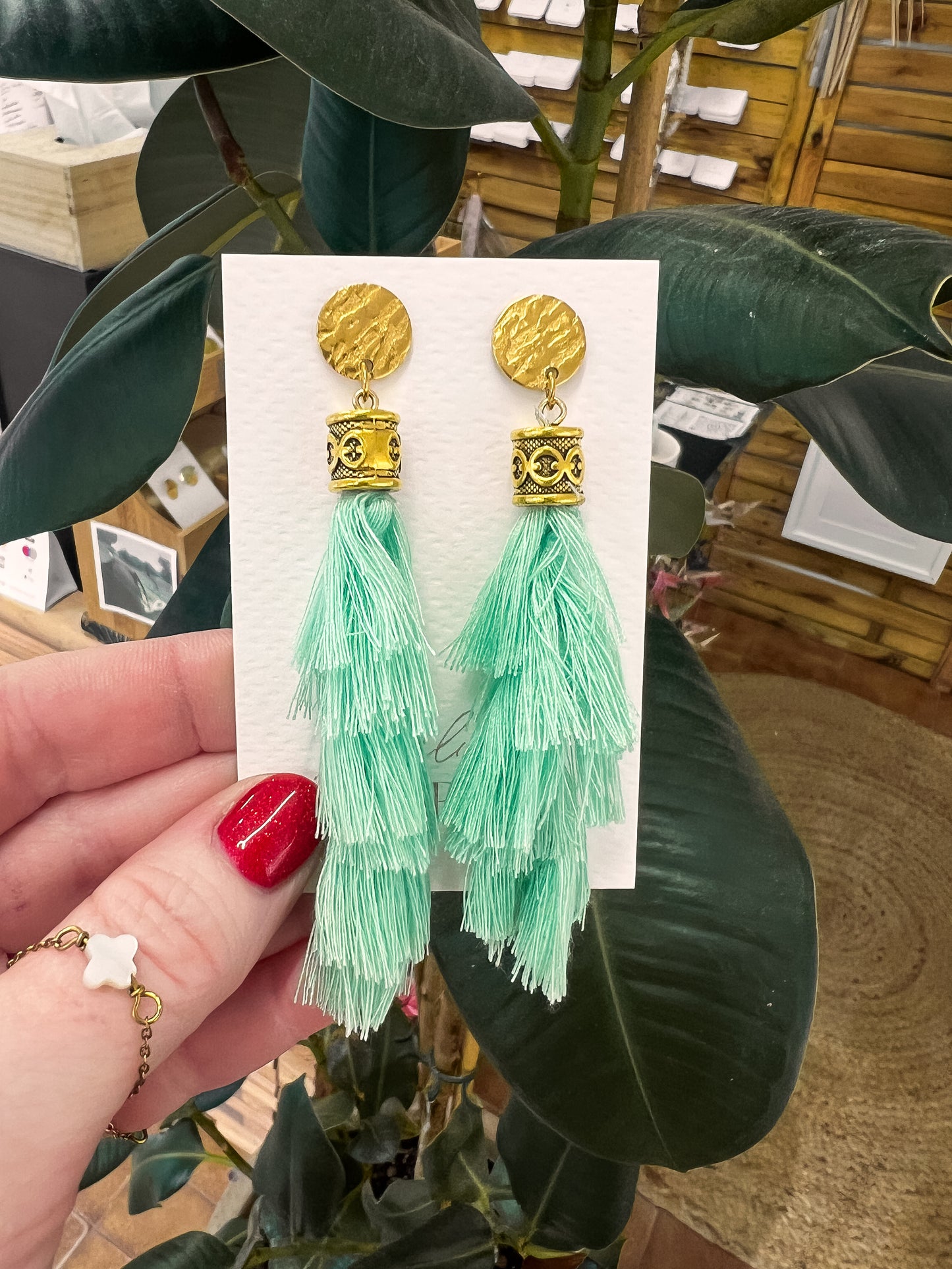 Boucles d'oreilles pendantes Pompon «Herbe» Bad Bunny