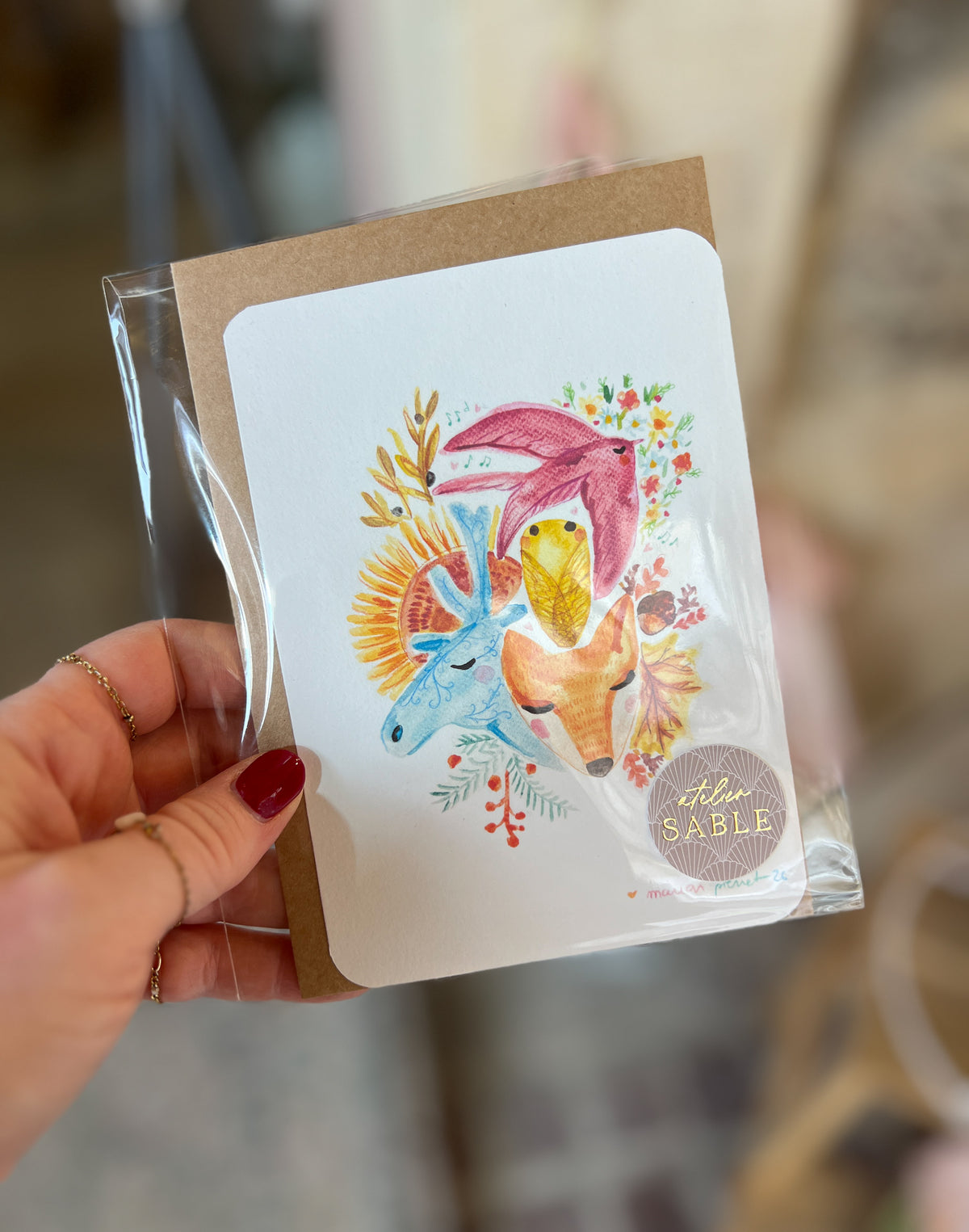 Carte Postale simple bords arrondis avec enveloppe
