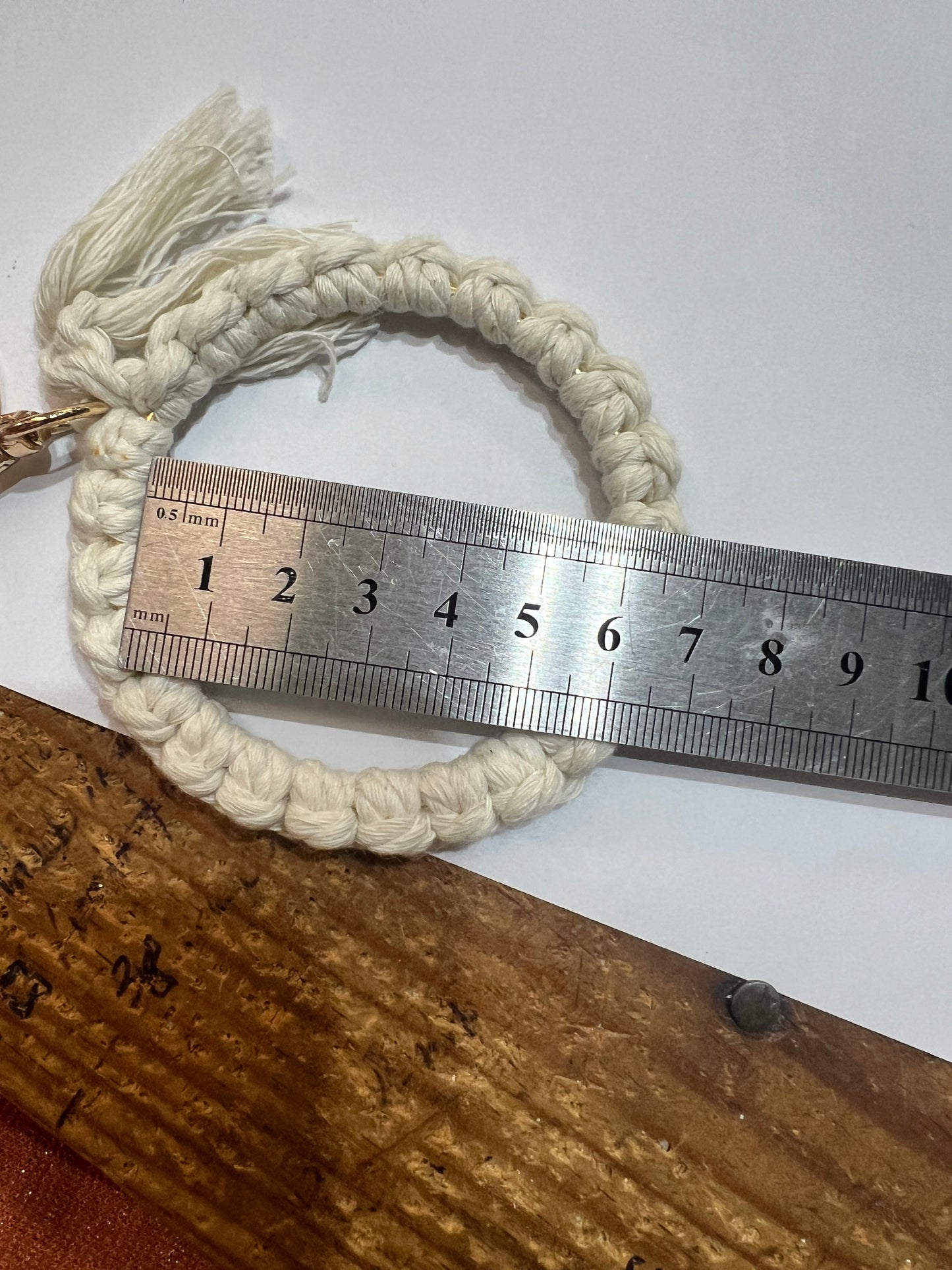 Macrame bracelet keychain
