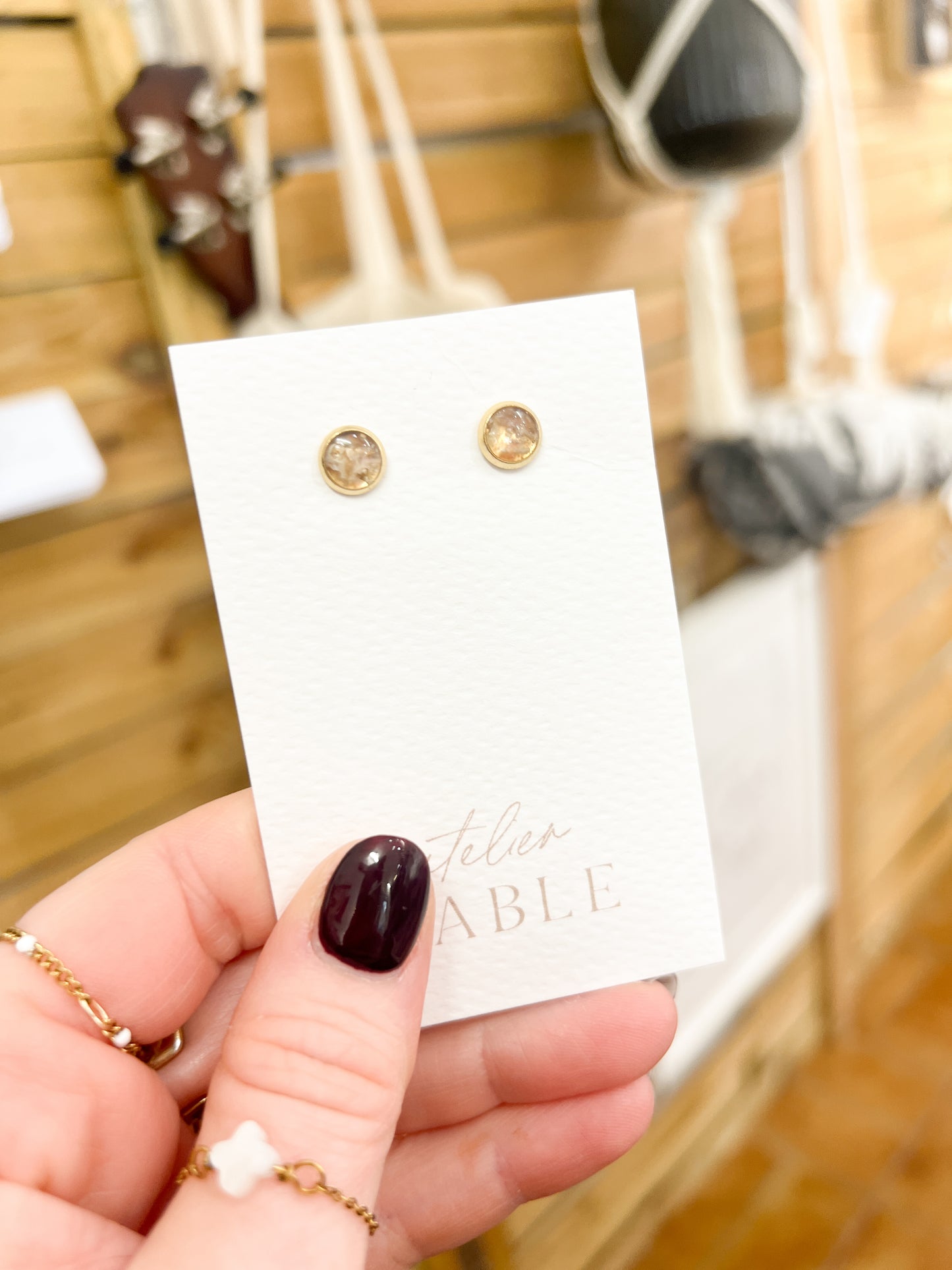Mother-of-Pearl Stud Earrings