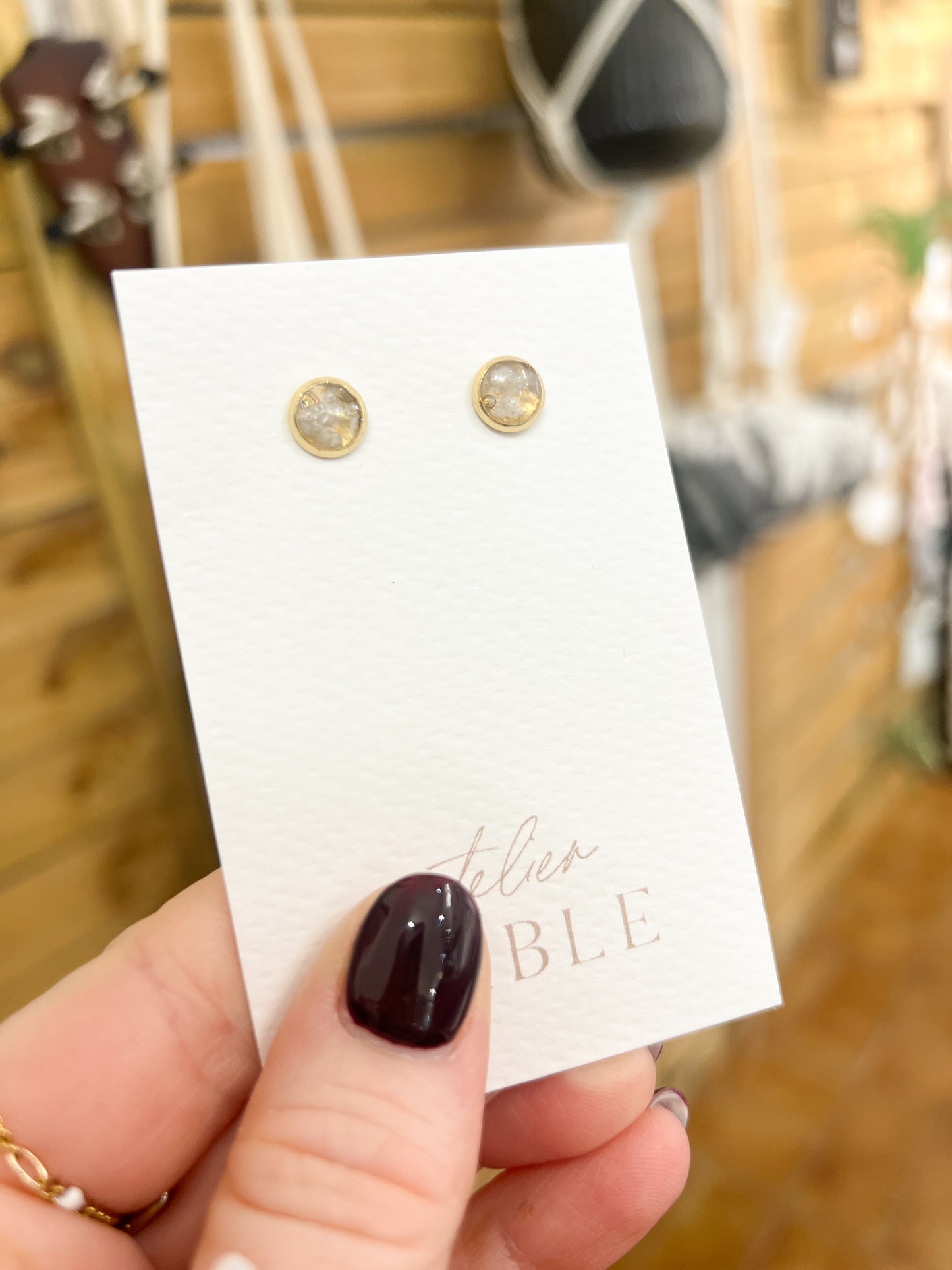 Mother-of-Pearl Stud Earrings