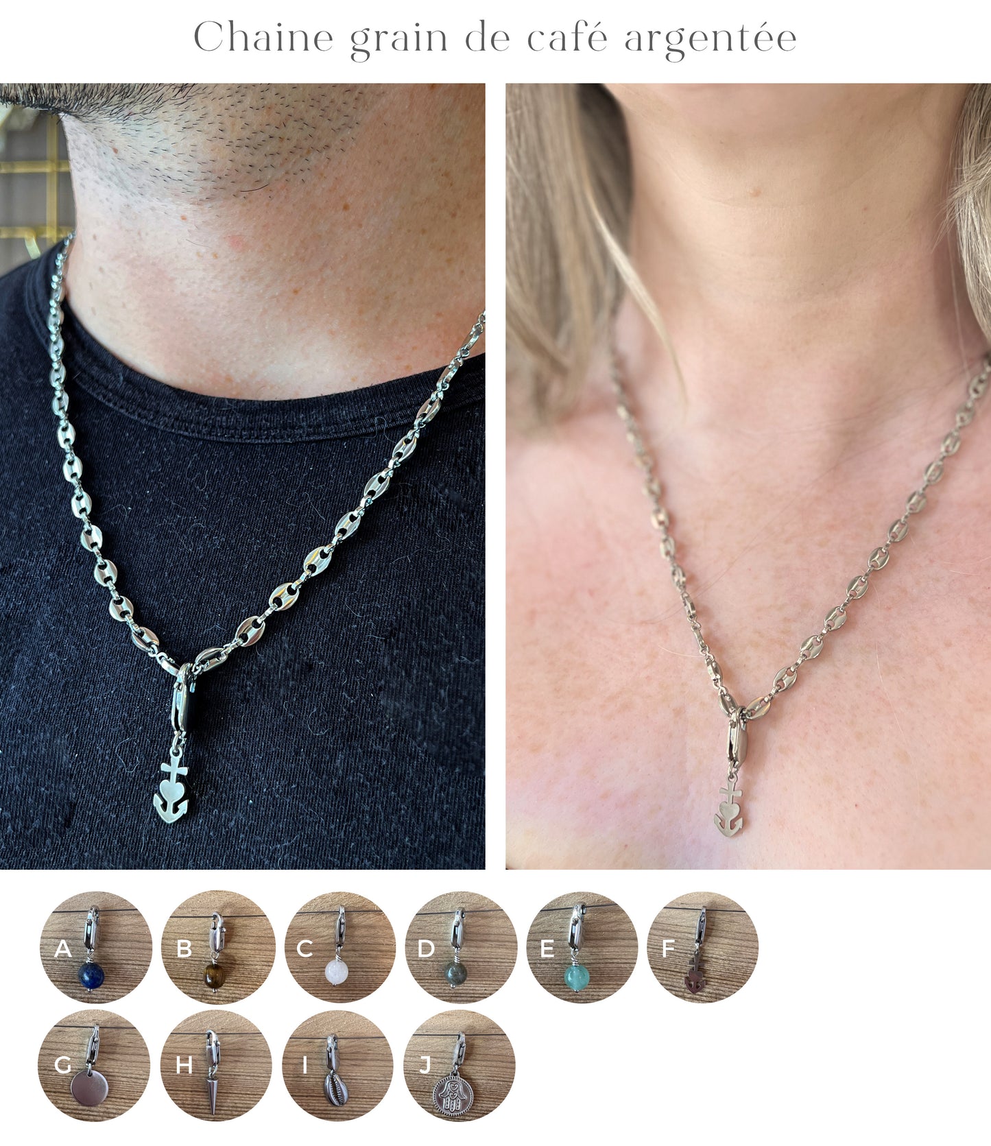 Unisex silver necklace - Jewelry Bar