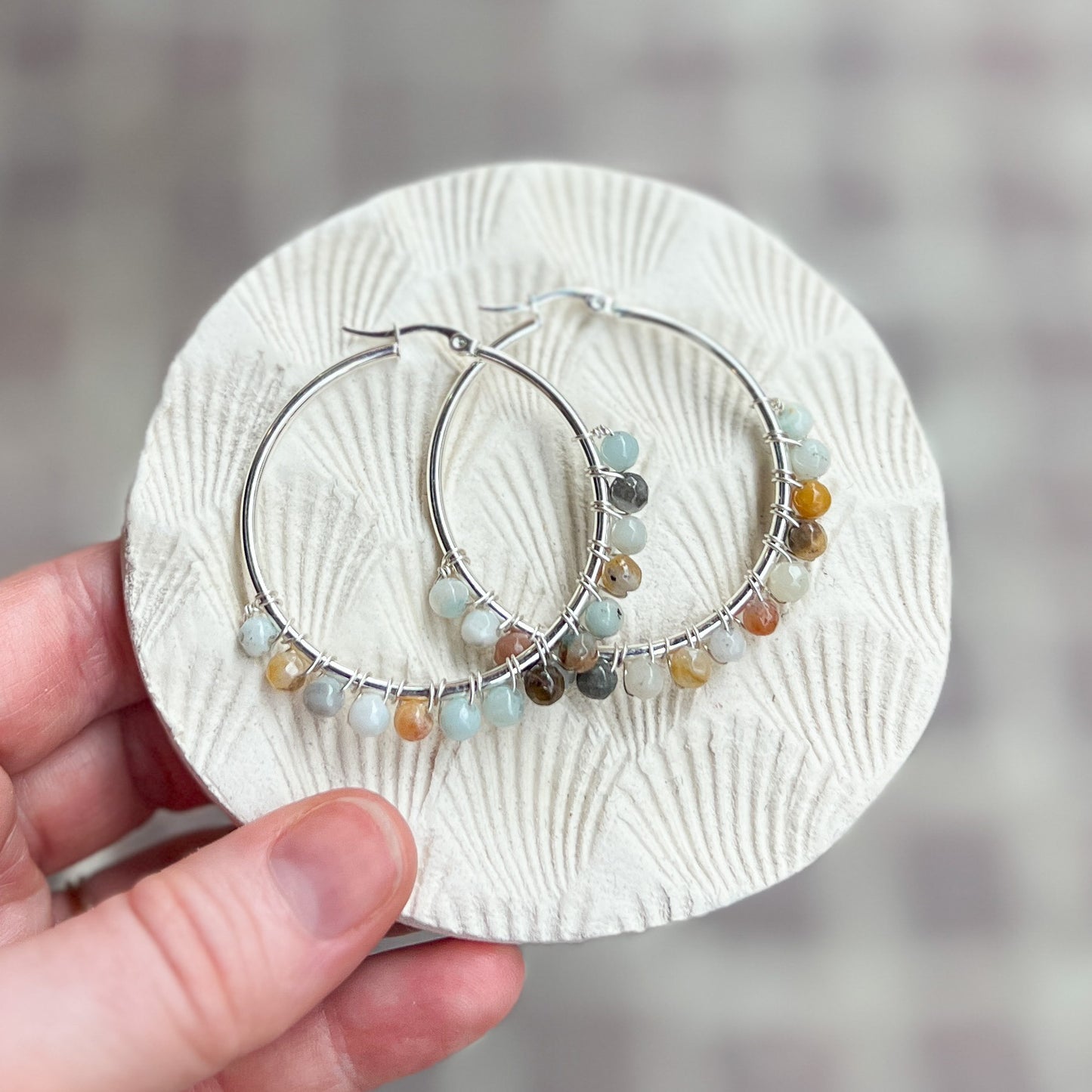 Tortoiseshell Ceramic Hoop Earrings