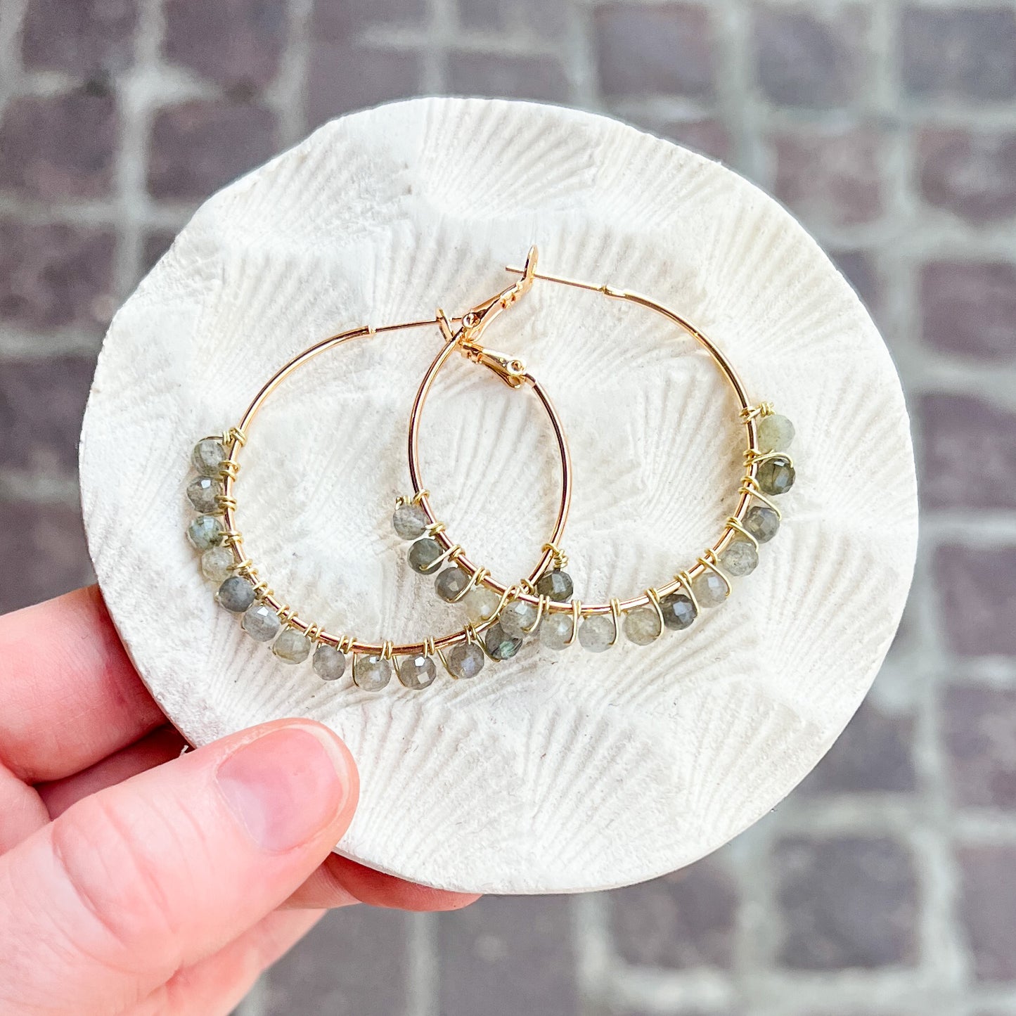 Tortoiseshell Ceramic Hoop Earrings