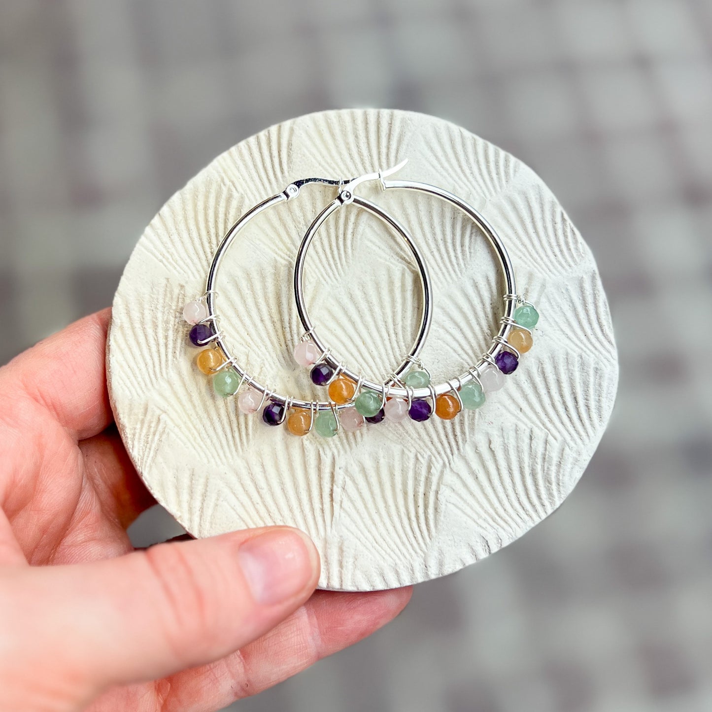 Tortoiseshell Ceramic Hoop Earrings