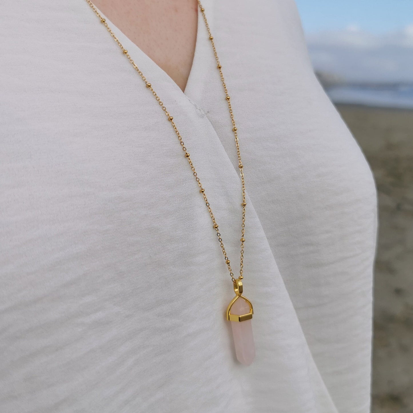 Calypso Rose Quartz Necklace