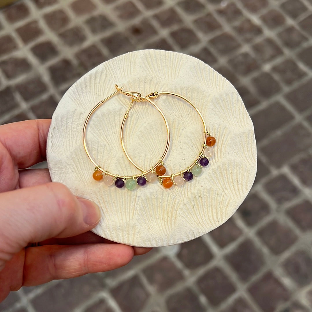 Tortoiseshell Ceramic Hoop Earrings