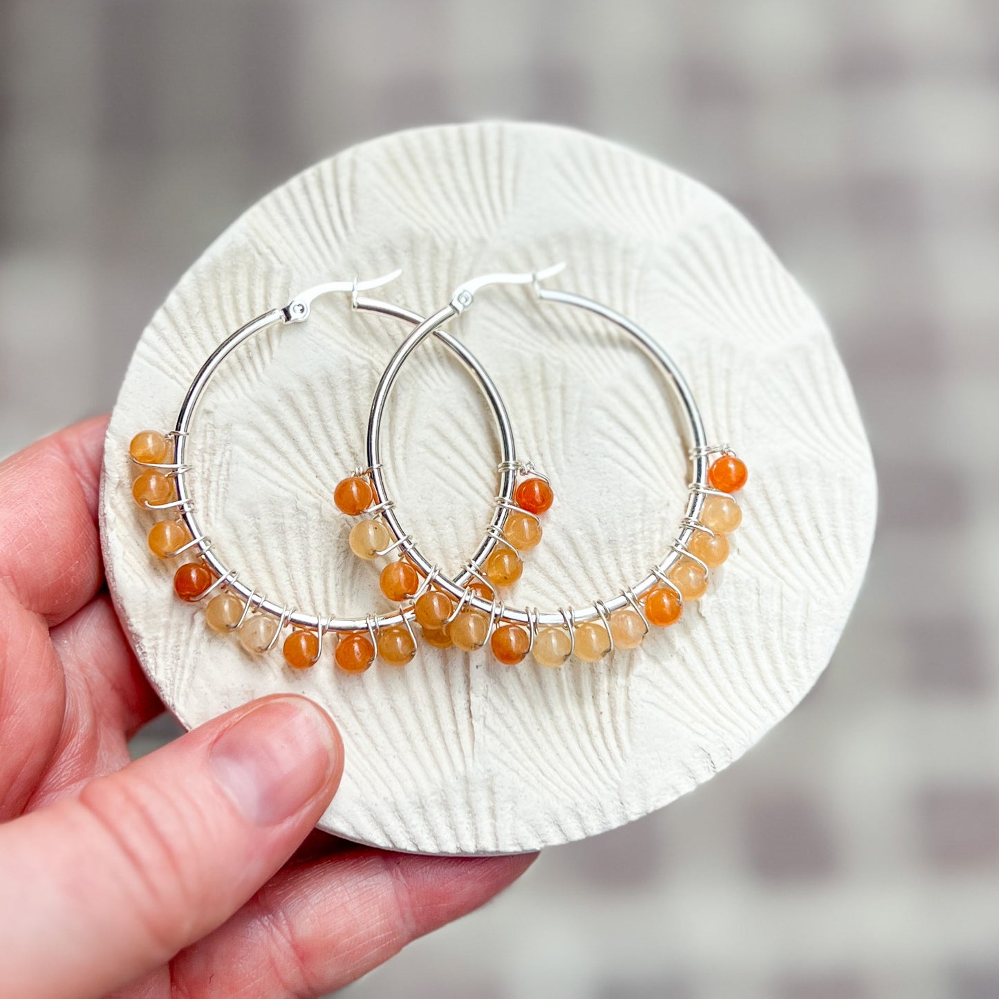 Tortoiseshell Ceramic Hoop Earrings