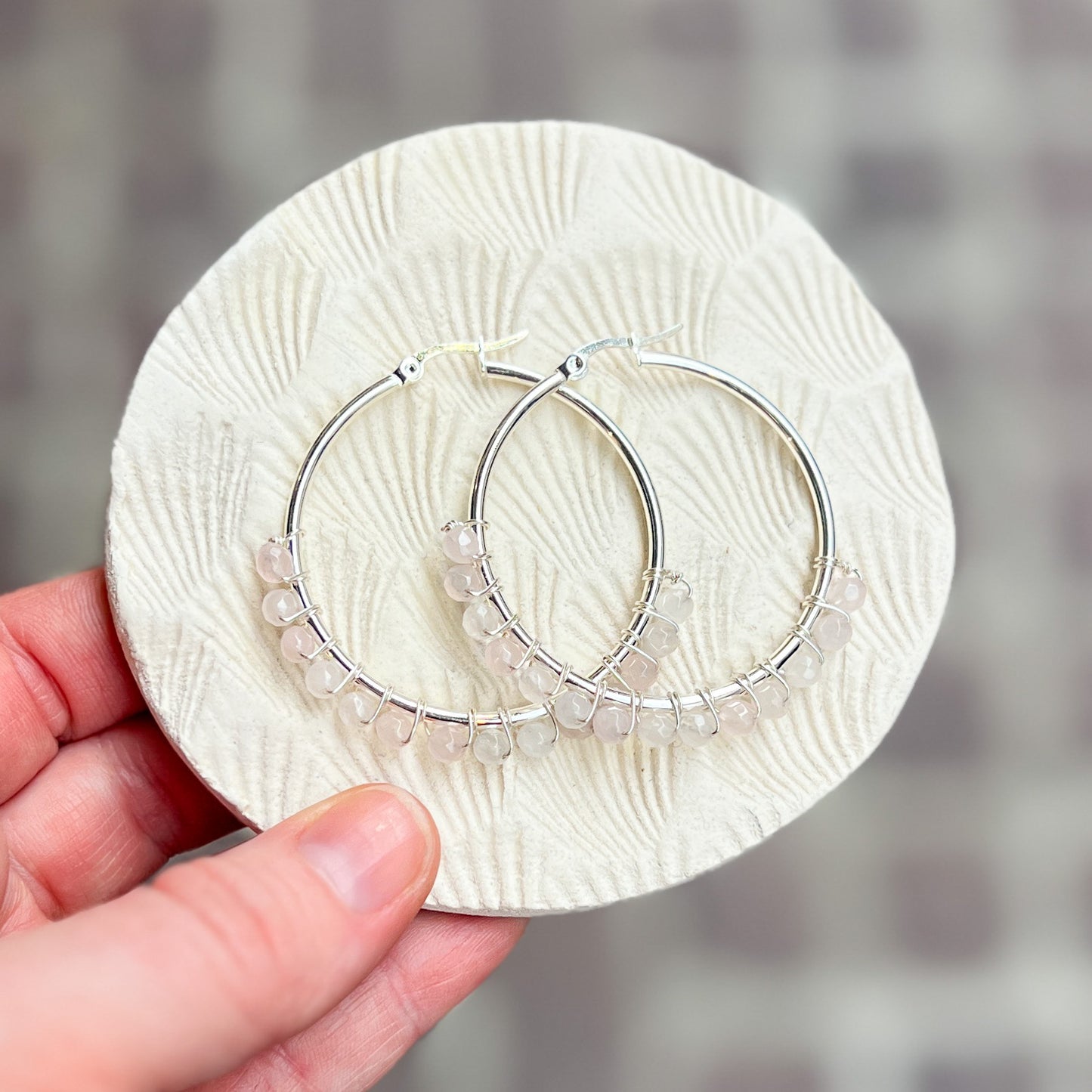 Tortoiseshell Ceramic Hoop Earrings