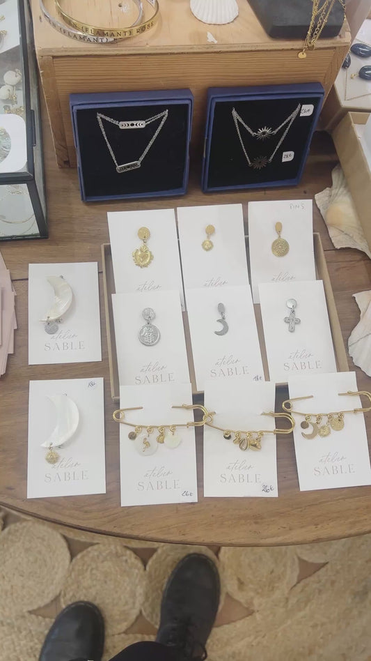 Argenté | Broche pin’s Lune