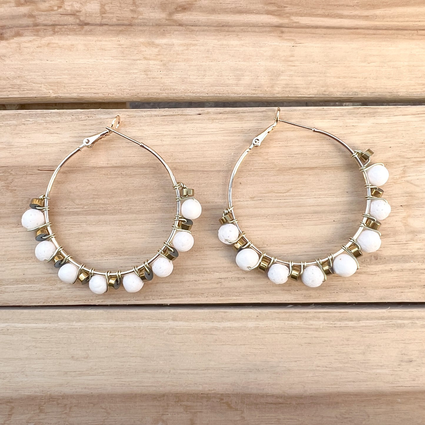 Tortoiseshell Ceramic Hoop Earrings