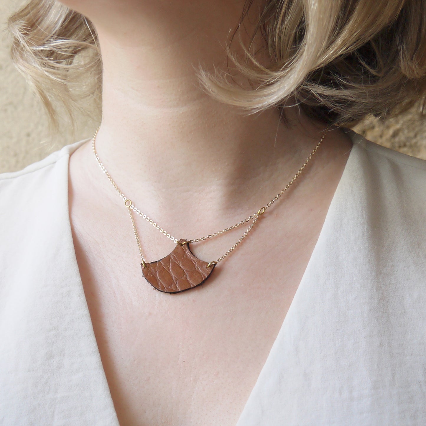 Nami Necklace in Recycled Leather