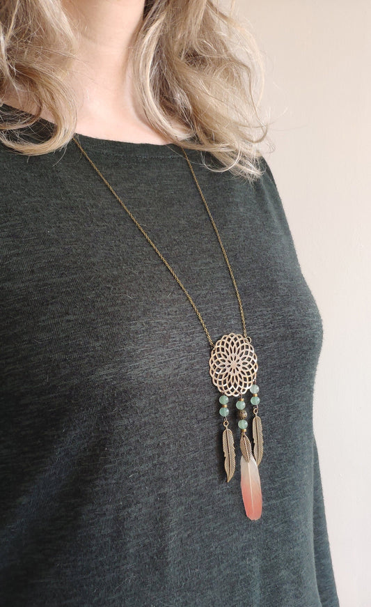 Dreamcatcher long necklace