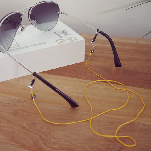 Unisex Yellow Glasses Nylon Cord with Fine Stone