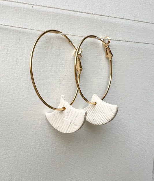 Tortoiseshell Ceramic Hoop Earrings